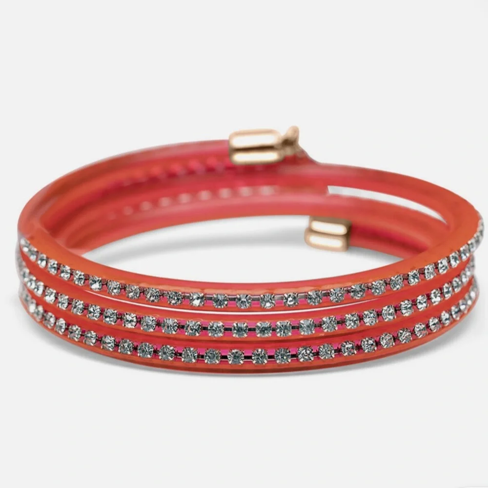 Marc by Marc Jacobs Coral Wrap Bracelet with Crystal Rows